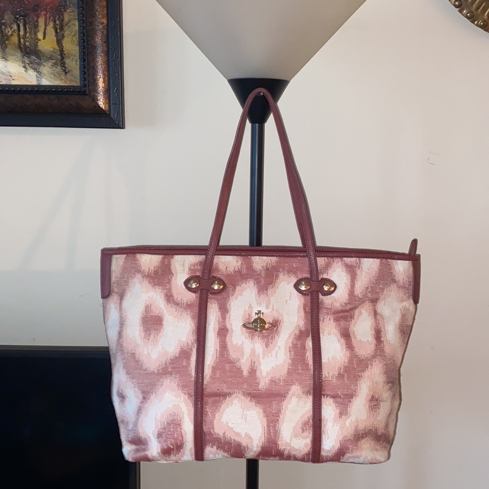 Authentic RARE Vivienne Westwood pink leopard tote bag